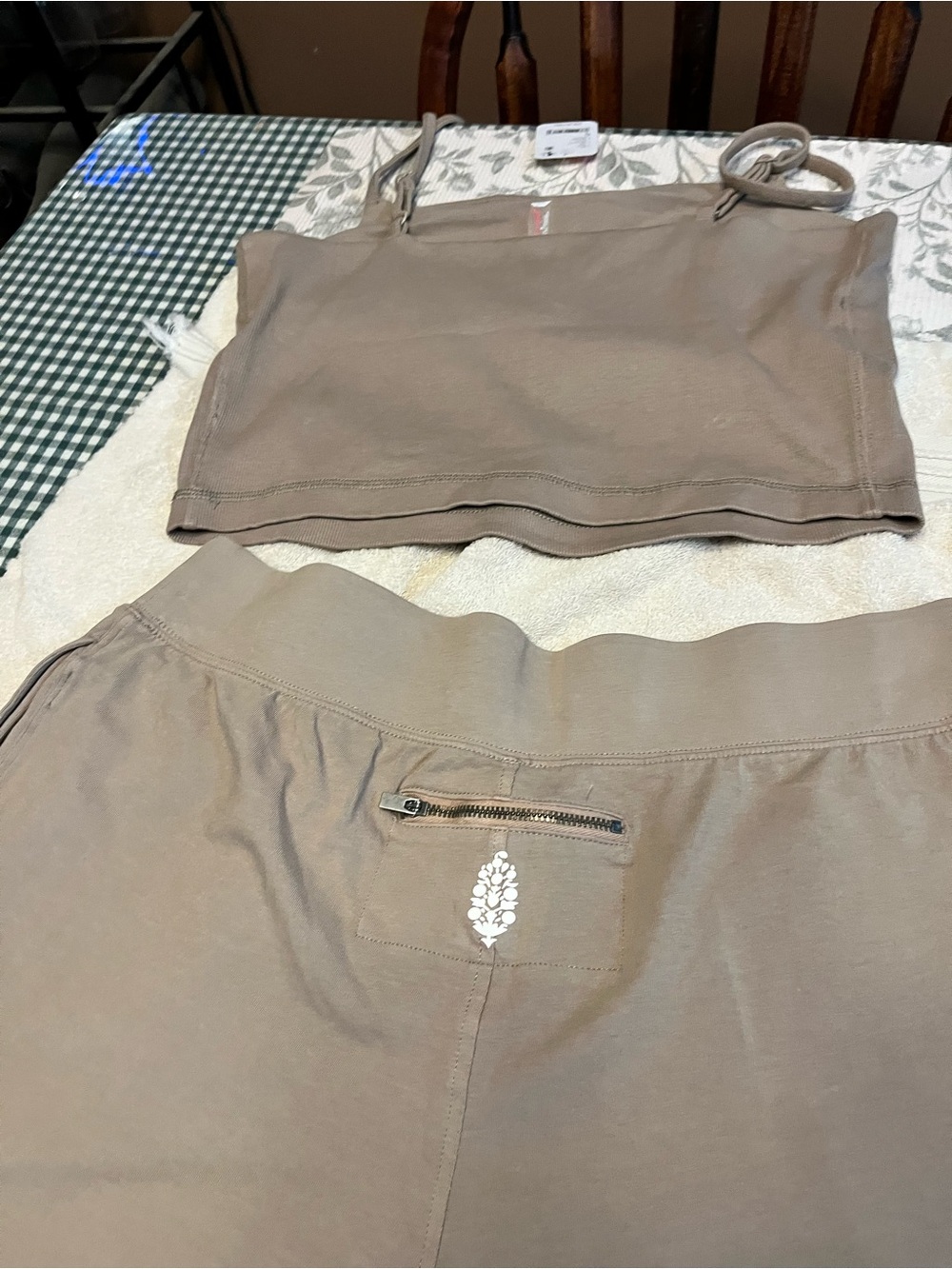 Free People Women’s Tank and Wide-Leg Pant set in Taupe - Picture 5 of 7
